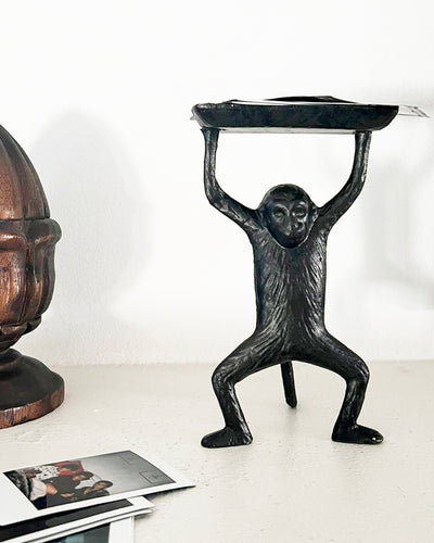 Tarjetero Mono Negro envejecido